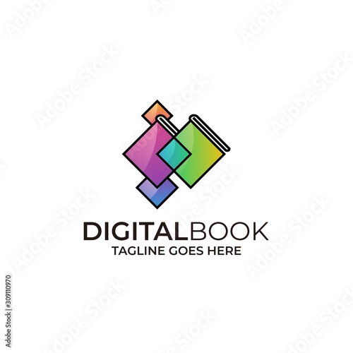 Digital Book Design Illustration Vector Template © Artnivora