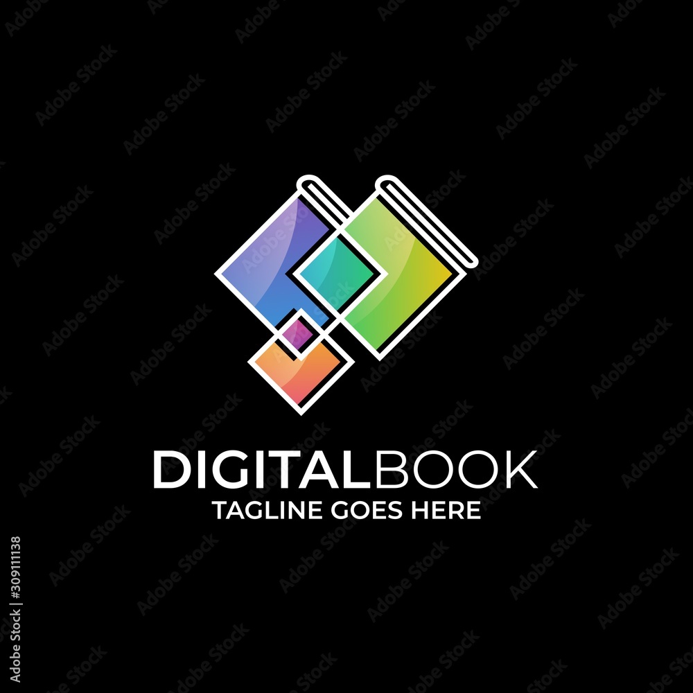 Digital Book Design Illustration Vector Template Digital Book Design Illustration Vector Template