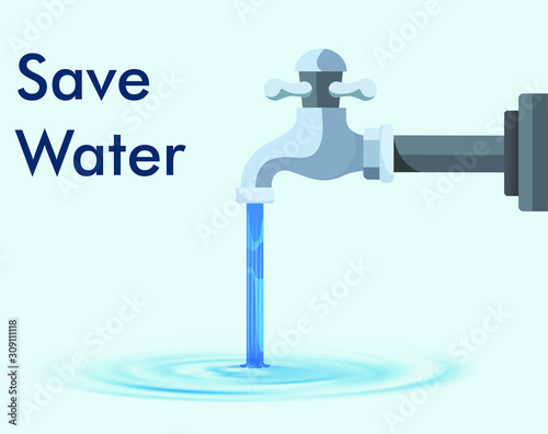 vector illustration of save water concept