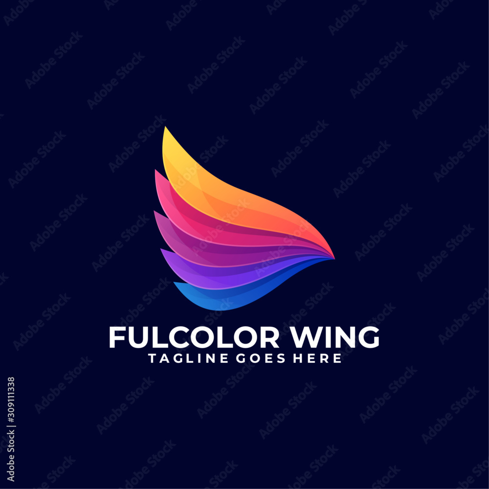 Obraz premium Wing Colorful Design Illustration Vector Template.