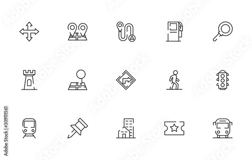 bundle of maps and navigation icons