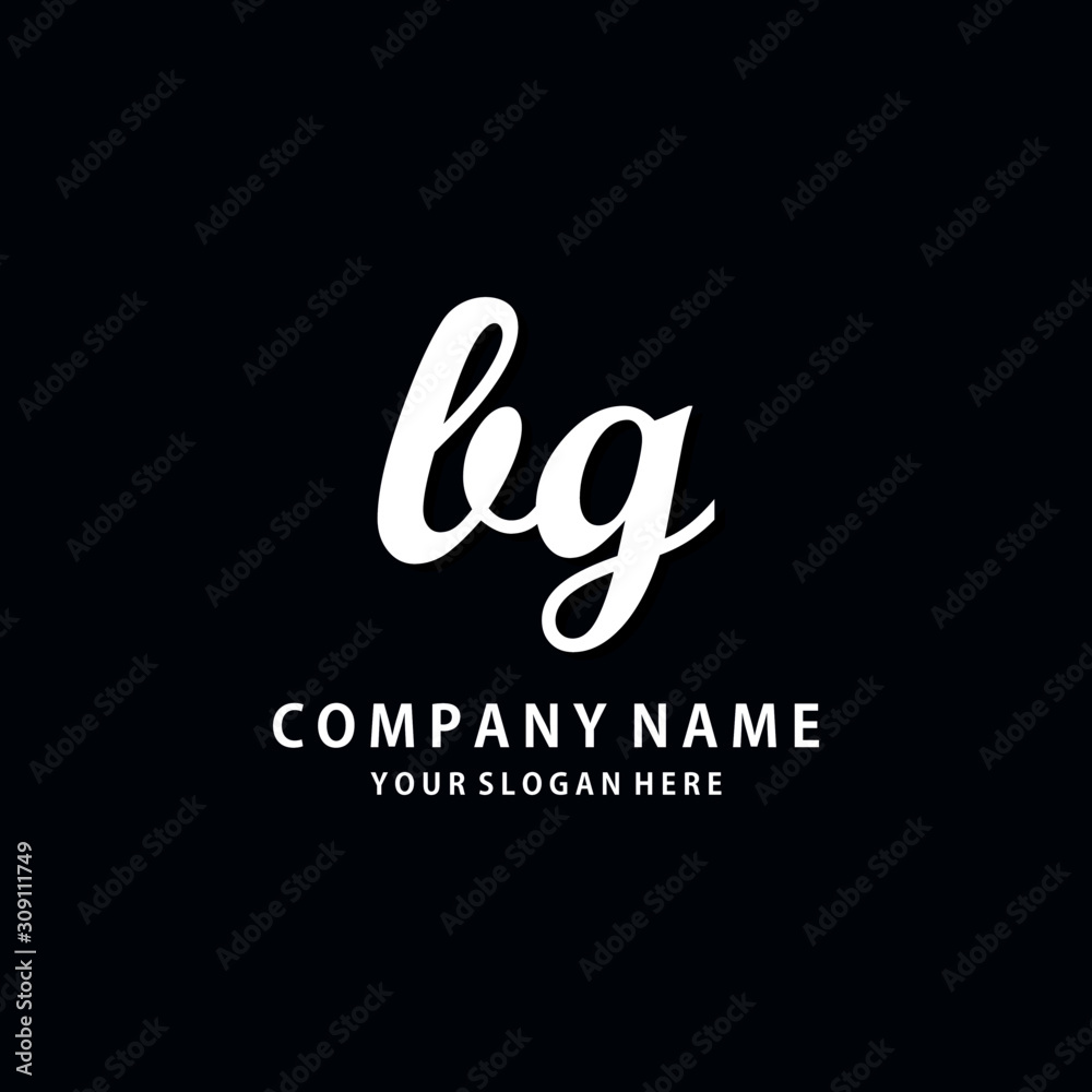 Initial BG white color logo template 