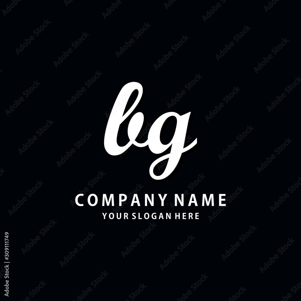 Initial BG white color logo template Initial BG white color logo template