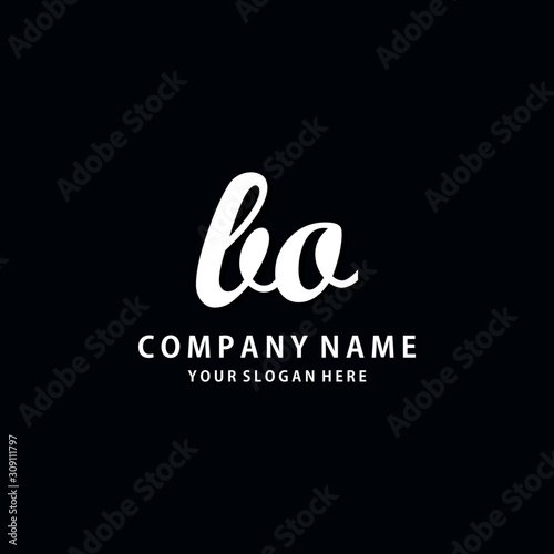 Initial BO white color logo template 