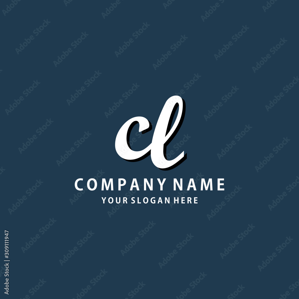 Initial CL white color logo template 
