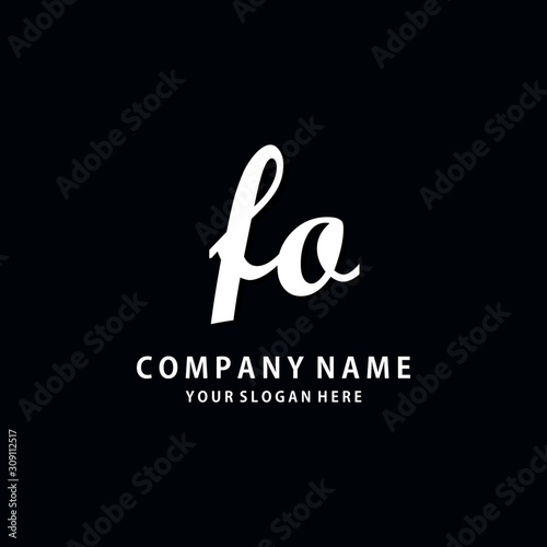 Initial FO white color logo template 