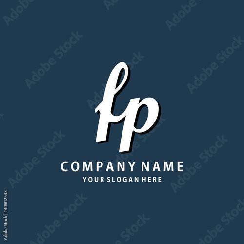 Initial FP white color logo template 