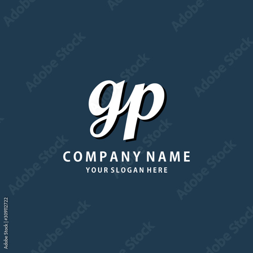 Initial GP white color logo template 