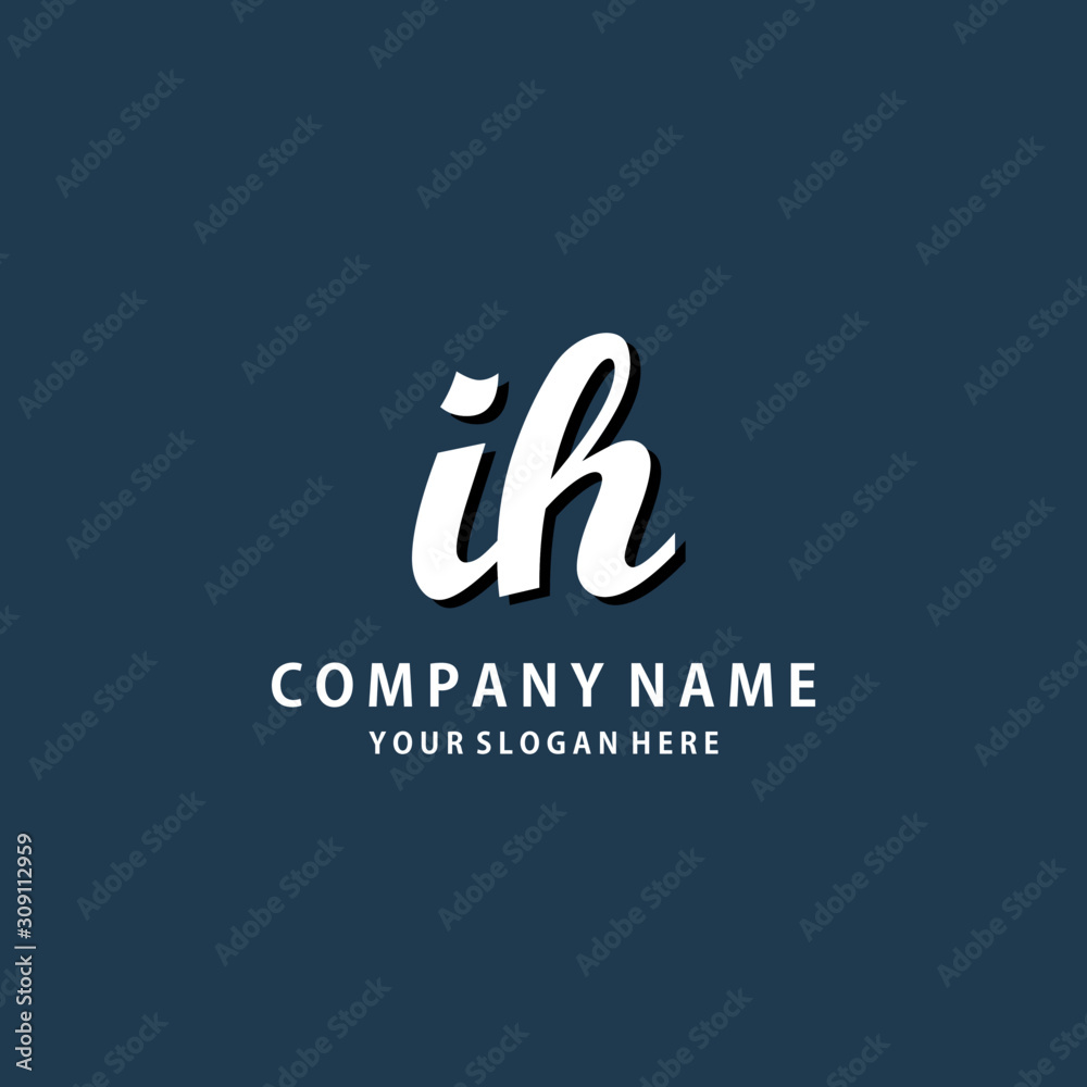 Initial IH white color logo template Initial IH white color logo template