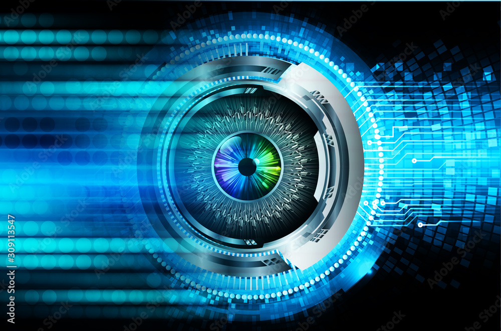 Blue eye cyber circuit future technology concept background Blue eye cyber circuit future technology concept background