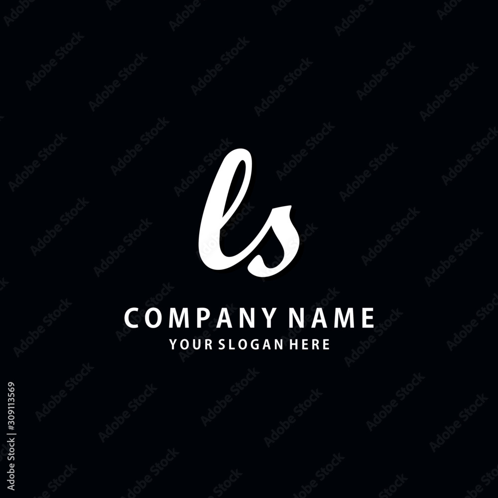 Initial LS white color logo template 