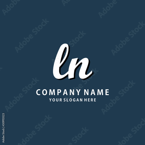 Initial LN white color logo template 