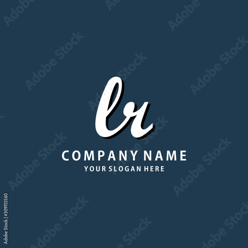 Initial LR white color logo template 