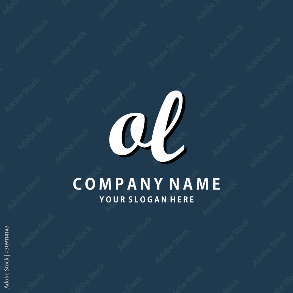 Initial OL white color logo template 