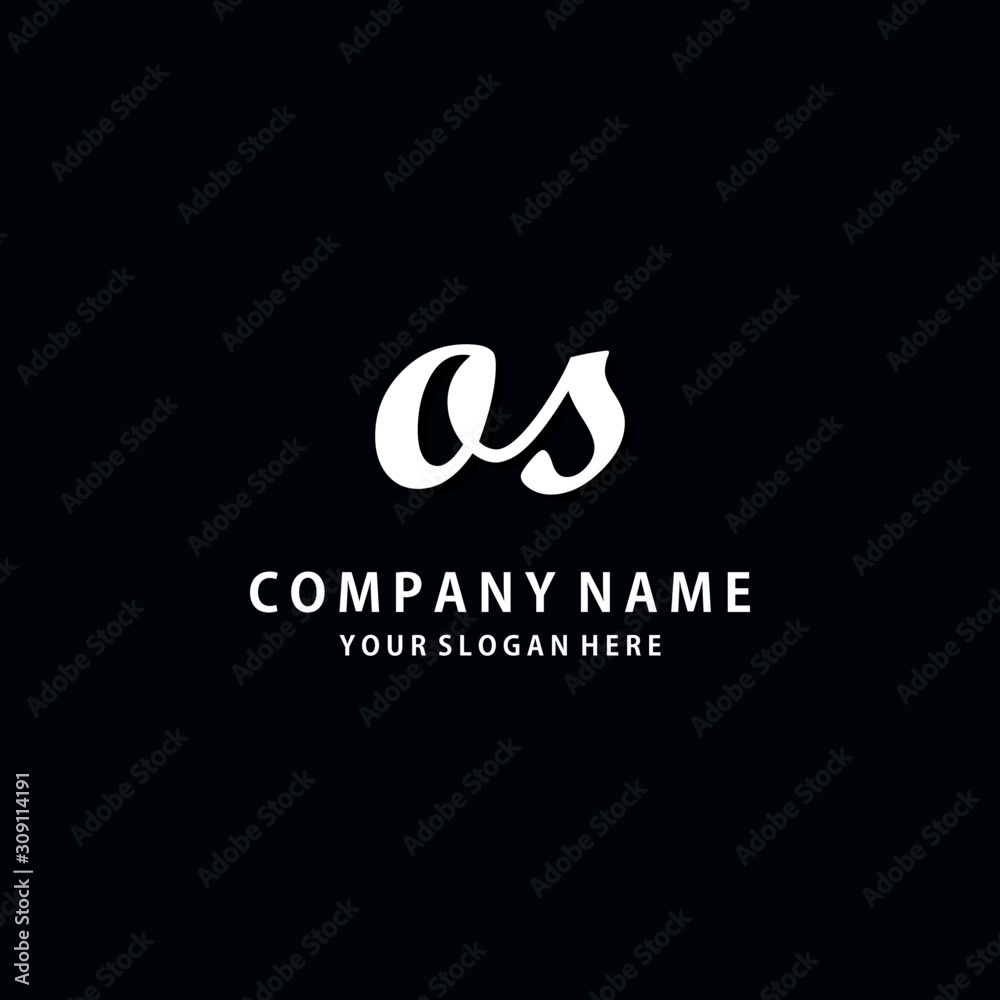 Initial OS white color logo template Initial OS white color logo template