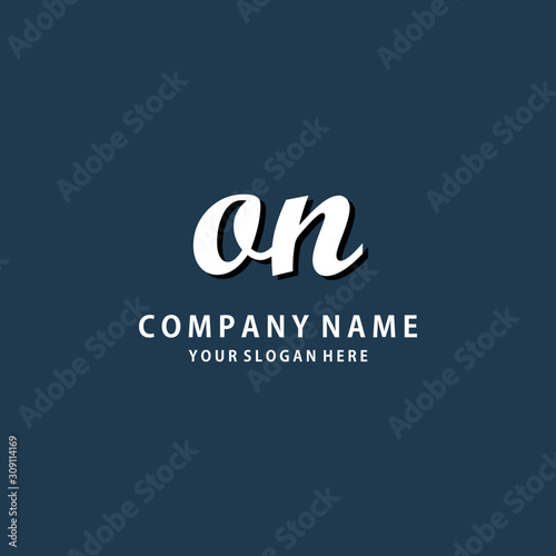 Initial ON white color logo template 