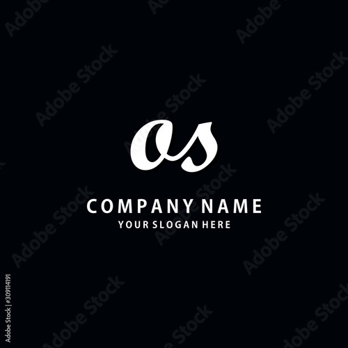 Initial OS white color logo template 