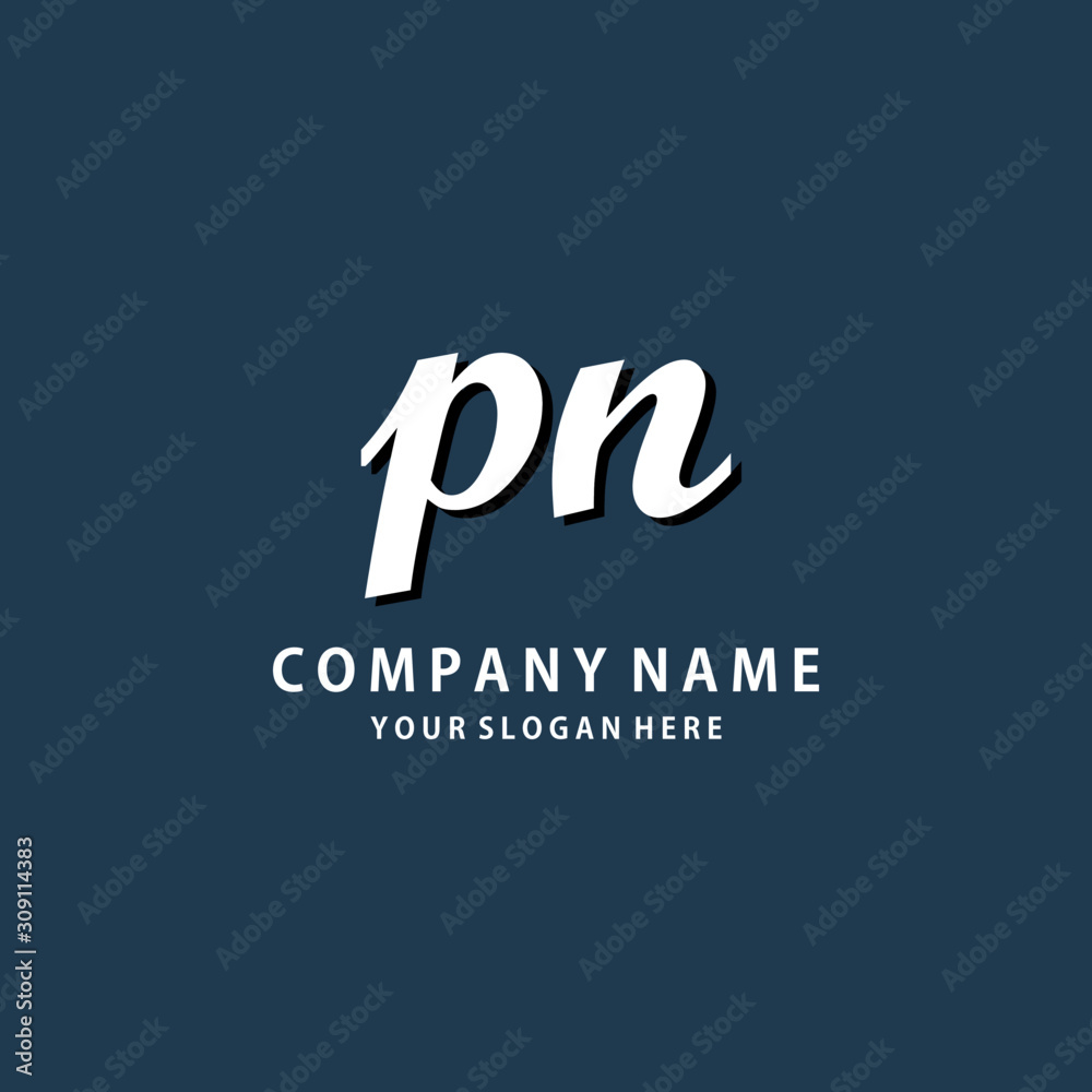 Initial PN white color logo template Initial PN white color logo template