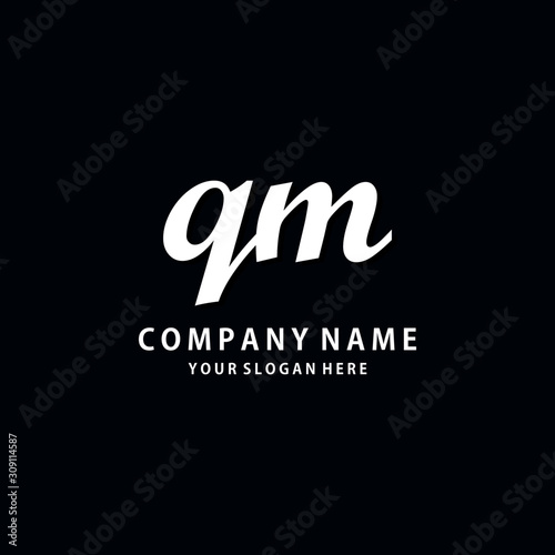 Initial QM white color logo template 