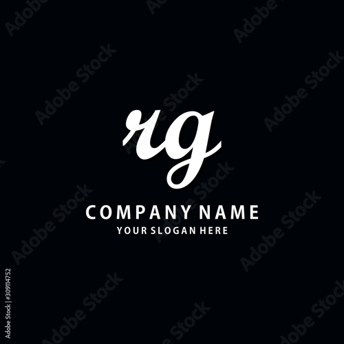 Initial RG white color logo template 