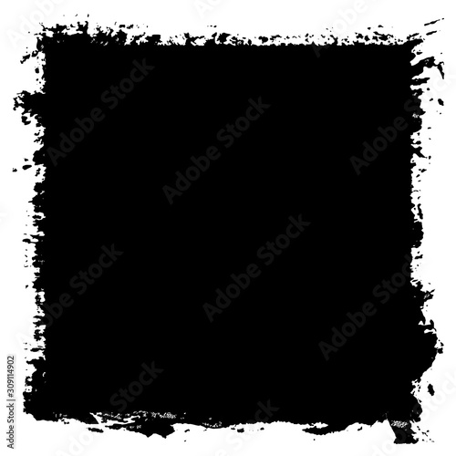 Grunge background black rectangular isolated on white background