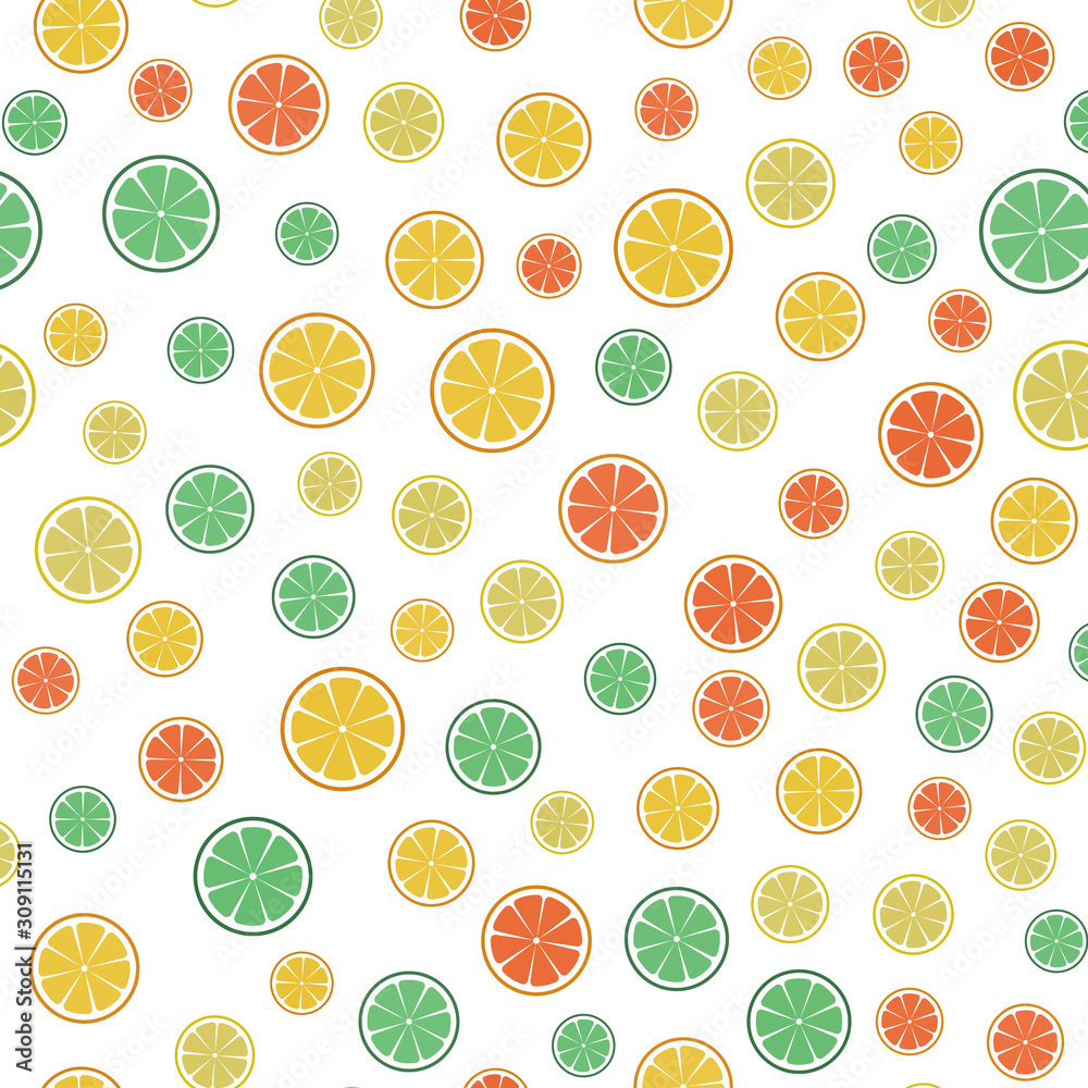 Seamless vector background with citrus fruits. Lime, lemon, tangerine, orange, grapefruit Seamless vector background with citrus fruits. Lime, lemon, tangerine, orange, grapefruit