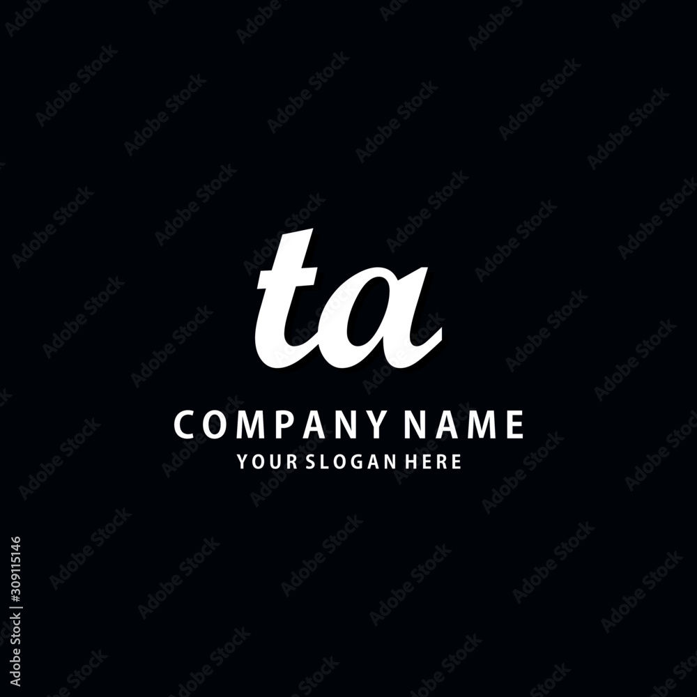 Obraz premium Initial TA white color logo template 