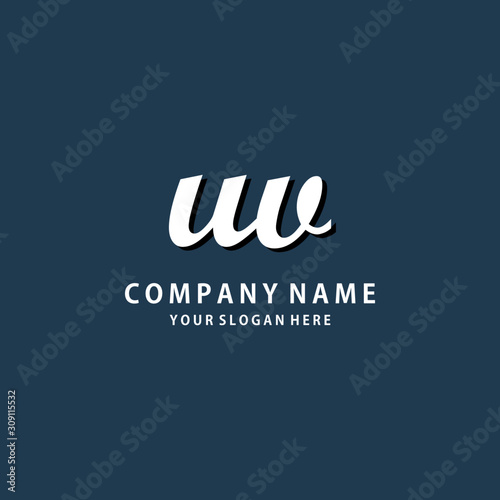 Initial UV white color logo template 