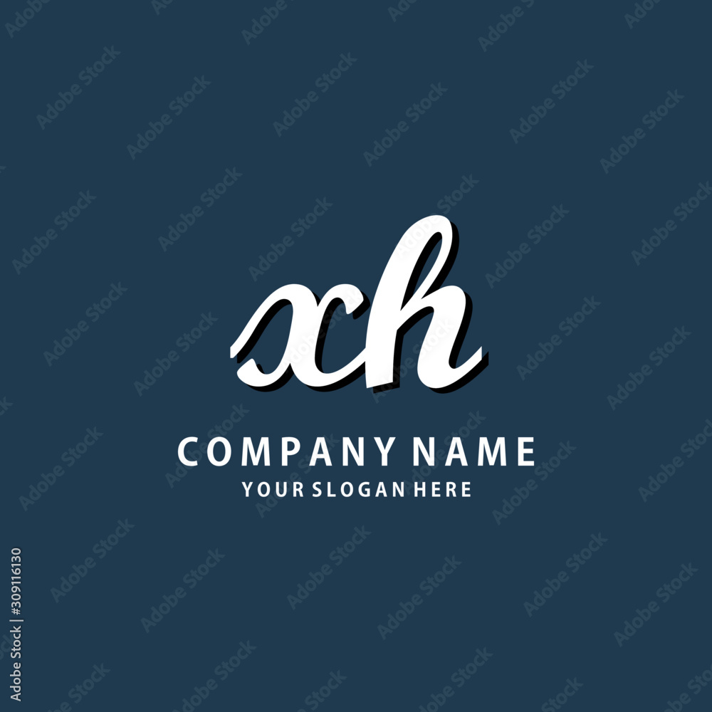 Initial XH white color logo template Initial XH white color logo template