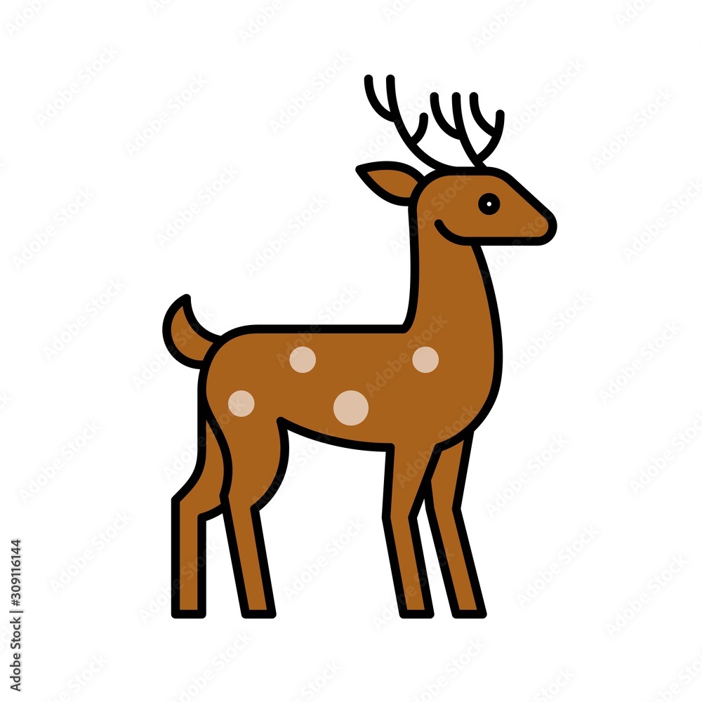 Reindeer vector, Christmas day related filled icon Reindeer vector, Christmas day related filled icon