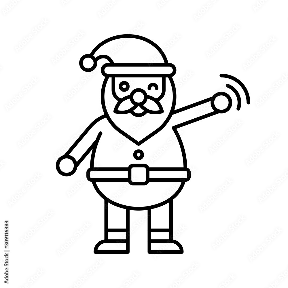 Santa claus, Christmas day related line icon