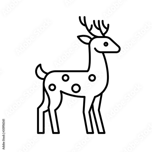 Reindeer vector  Christmas day related line icon