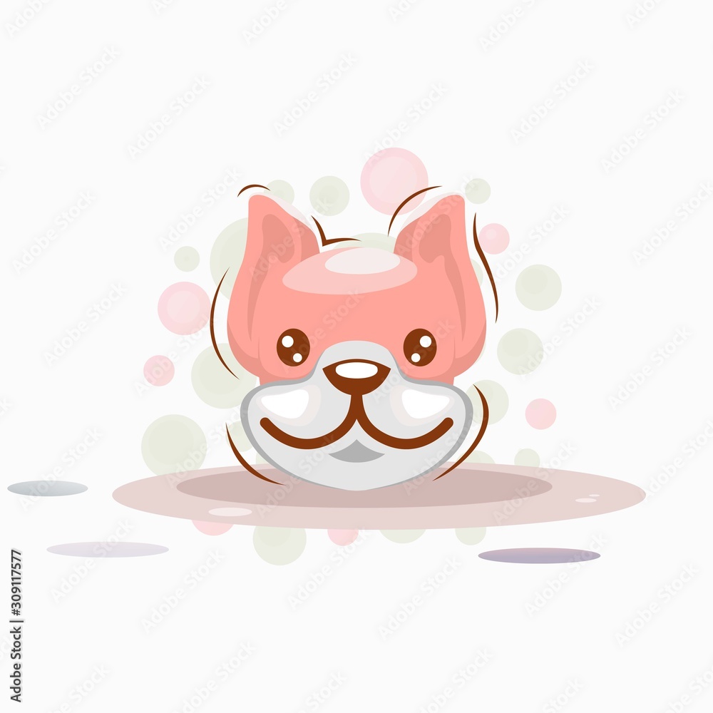 Cute Dog Mascot Cartoon Design Vector