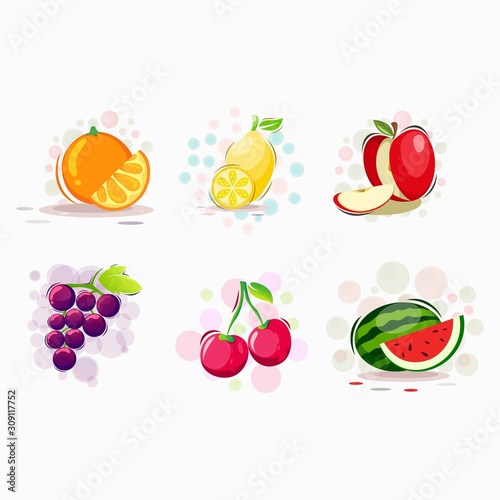 Fresh Fruit cartoon design vector