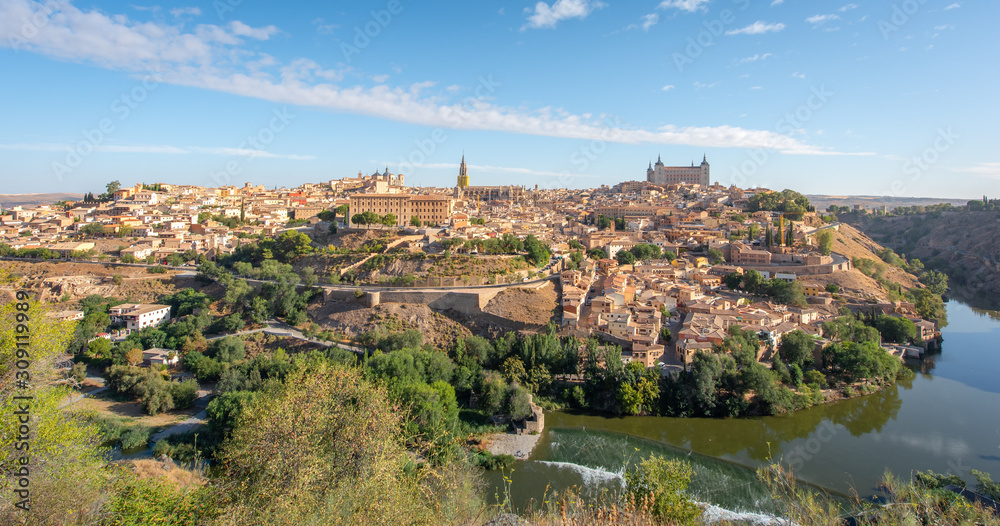 Toledo is an ancient city set on a hill above the plains of Castilla-La Mancha in central Spain. The capital of the region.
