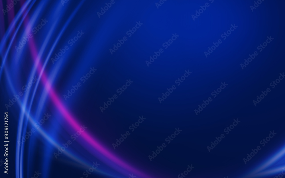 Fototapeta premium Dark abstract background with neon lines, glow. Blue blurred background, light effects.