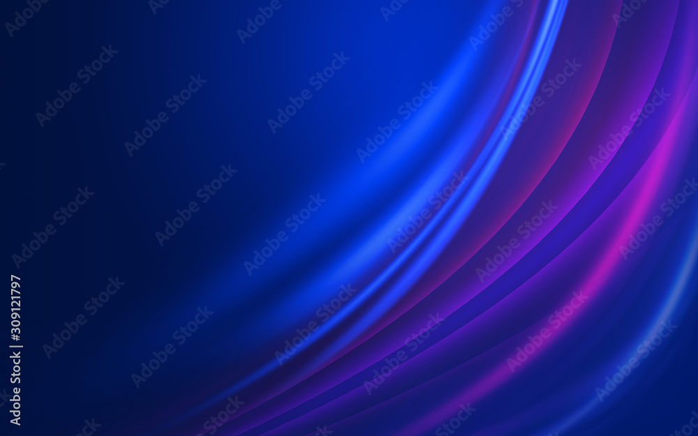 Fototapeta premium Dark abstract background with neon lines, glow. Blue blurred background, light effects.