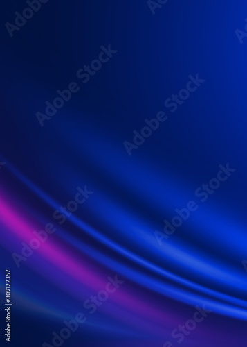 Dark abstract background with neon lines, glow. Blue blurred background, light effects.