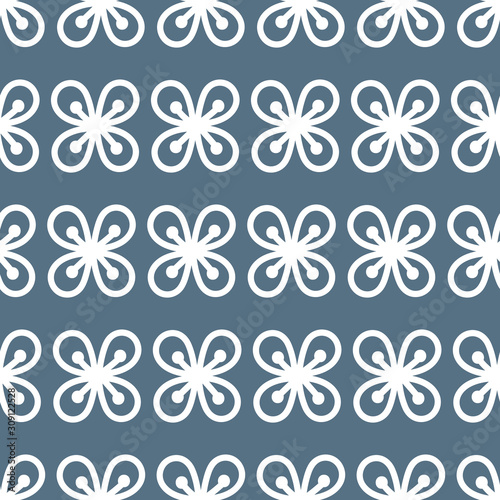 Outlines of simple white flovers. Vector Seamless pattern. . For fabrics, covers and other surfaces