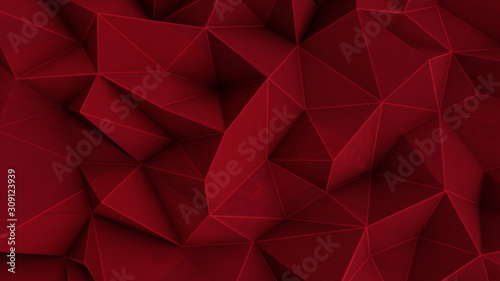 Abstract polygonal red background