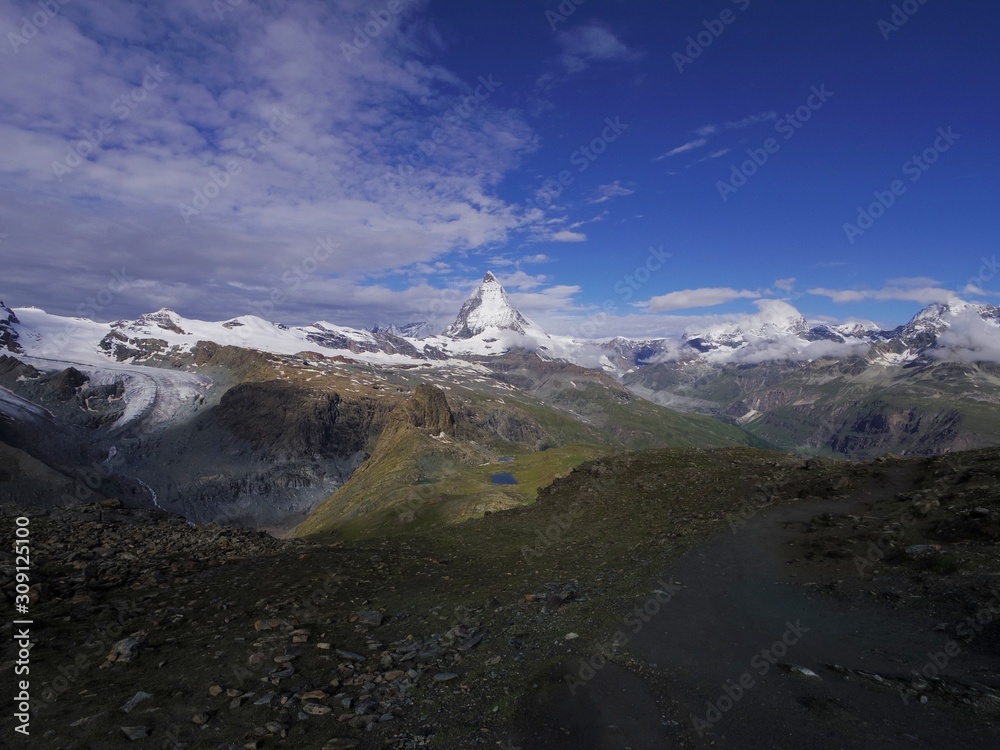 Obraz premium Landscape of European alps (around Zermatt and Matterhorn, Switzerland)