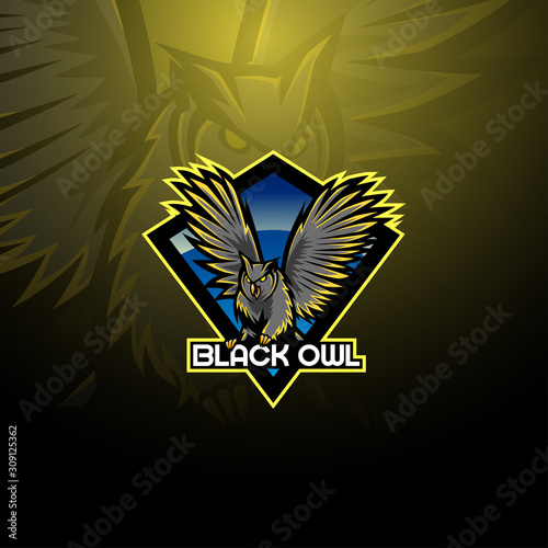 Nocturnal bird owl mascot logo design