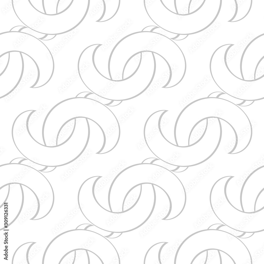 Seamless pattern. Gray design on white background