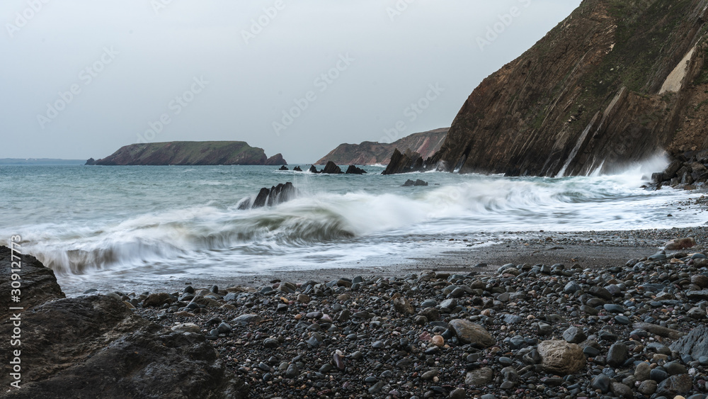 Waves at Marloes Sands, Pembrokeshire.