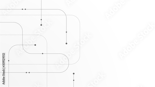 Abstract geometric Circuit connect lines and dots.Simple technology graphic background.Illustration Vector design Network technology and Connection concept.
