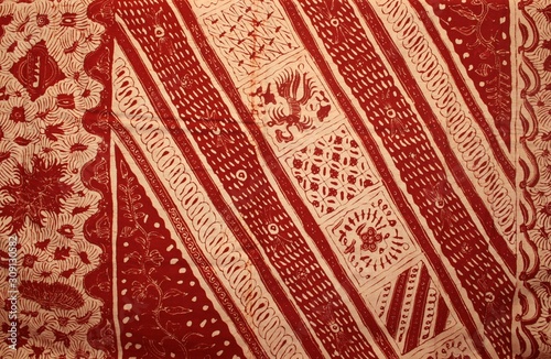 batik with typical motifs of Cirebon, west Java, Indonesia