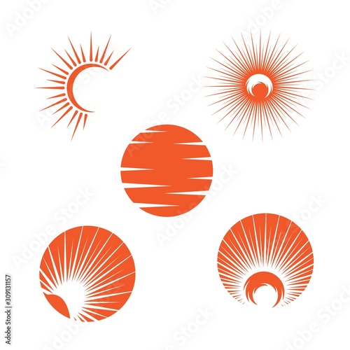 Set Sun icon Vector Illustration design Logo