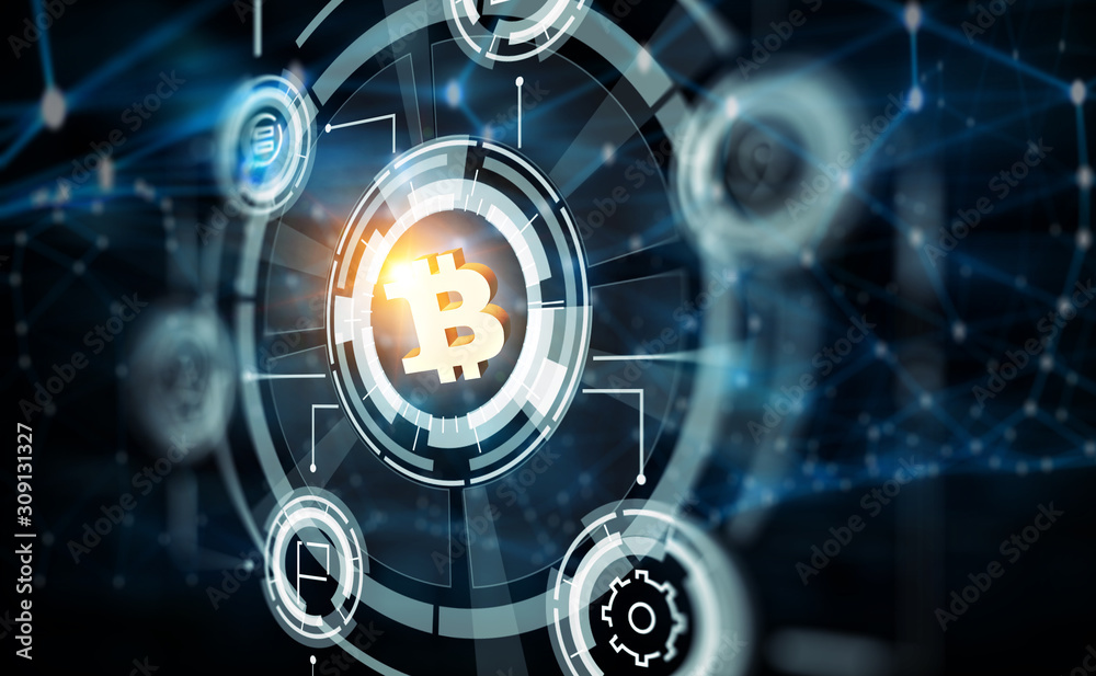Fototapeta premium Crypto currency market. Mixed media