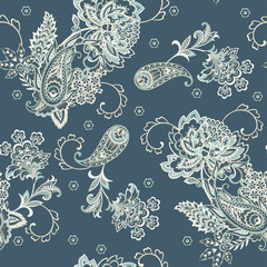Fotobehang Paisley patronen Bohemien batikprint paisley vintage sfeer  © antalogiya