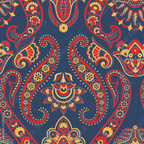 Paisley seamless pattern. Indian ornament
